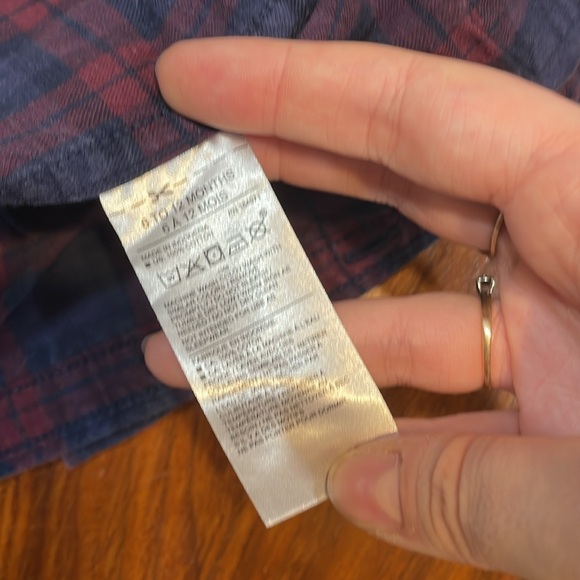 Janie and Jack | Plaid Buttondown 6-12M - Picture 3 of 3